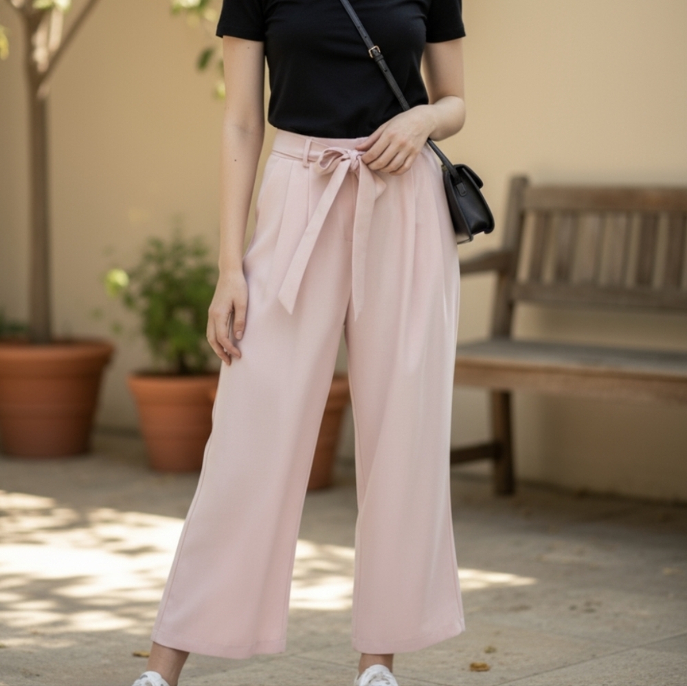 Tailored Culotte Crepe Pink barbie size 4 ASOS